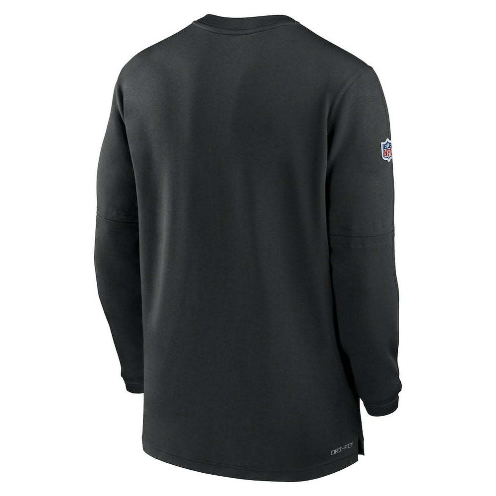 Carolina Panthers 2023 Sideline Performance Long Sleeve Tri-Blend Quarter-Zip Top Black - Nike
