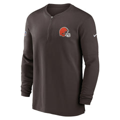 Cleveland Browns 2023 Sideline Performance Long Sleeve Tri-Blend Quarter-Zip Top Brown - Nike