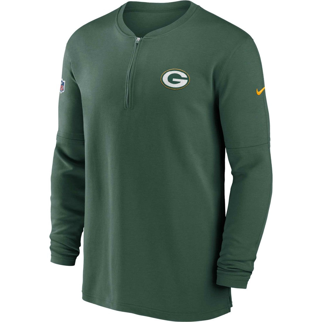 Green Bay Packers 2023 Sideline Performance Long Sleeve Tri-Blend Quarter-Zip Top Green - Nike