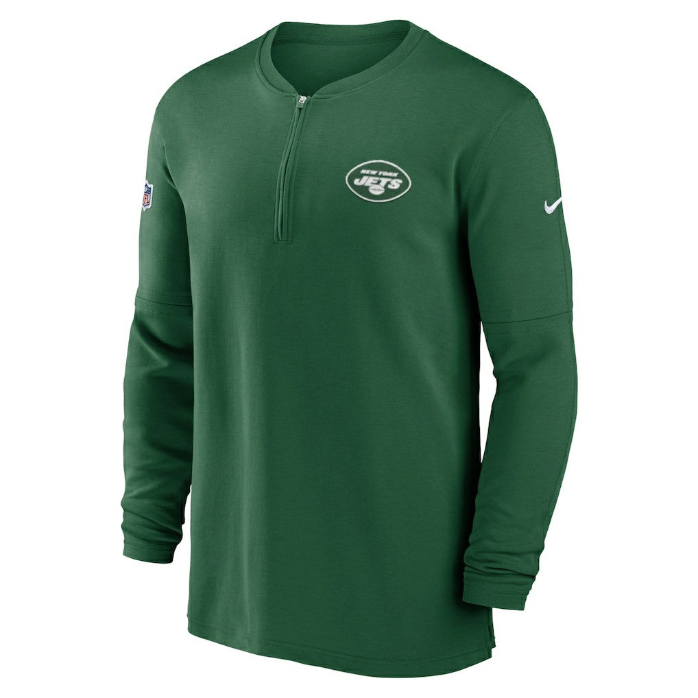 New York Jets 2023 Sideline Performance Long Sleeve Tri-Blend Quarter-Zip Top Green - Nike