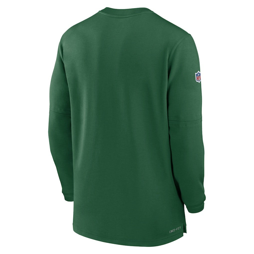 New York Jets 2023 Sideline Performance Long Sleeve Tri-Blend Quarter-Zip Top Green - Nike