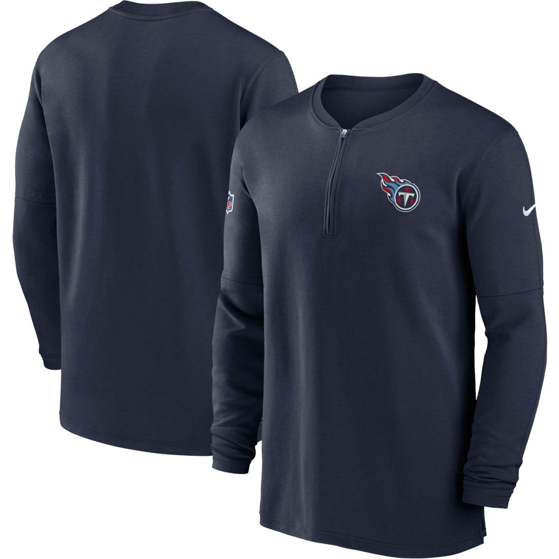 Tennessee Titans 2023 Sideline Performance Long Sleeve Tri-Blend Quarter-Zip Top Navy - Nike