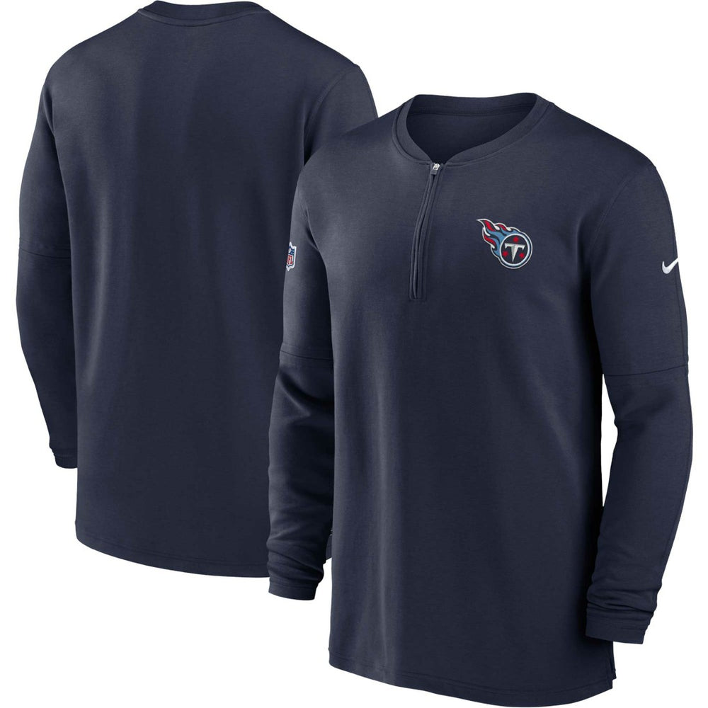Tennessee Titans 2023 Sideline Performance Long Sleeve Tri-Blend Quarter-Zip Top Navy - Nike