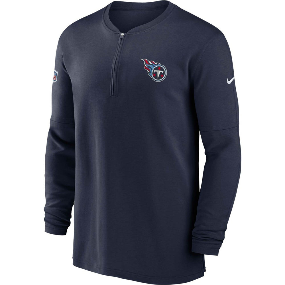 Tennessee Titans 2023 Sideline Performance Long Sleeve Tri-Blend Quarter-Zip Top Navy - Nike