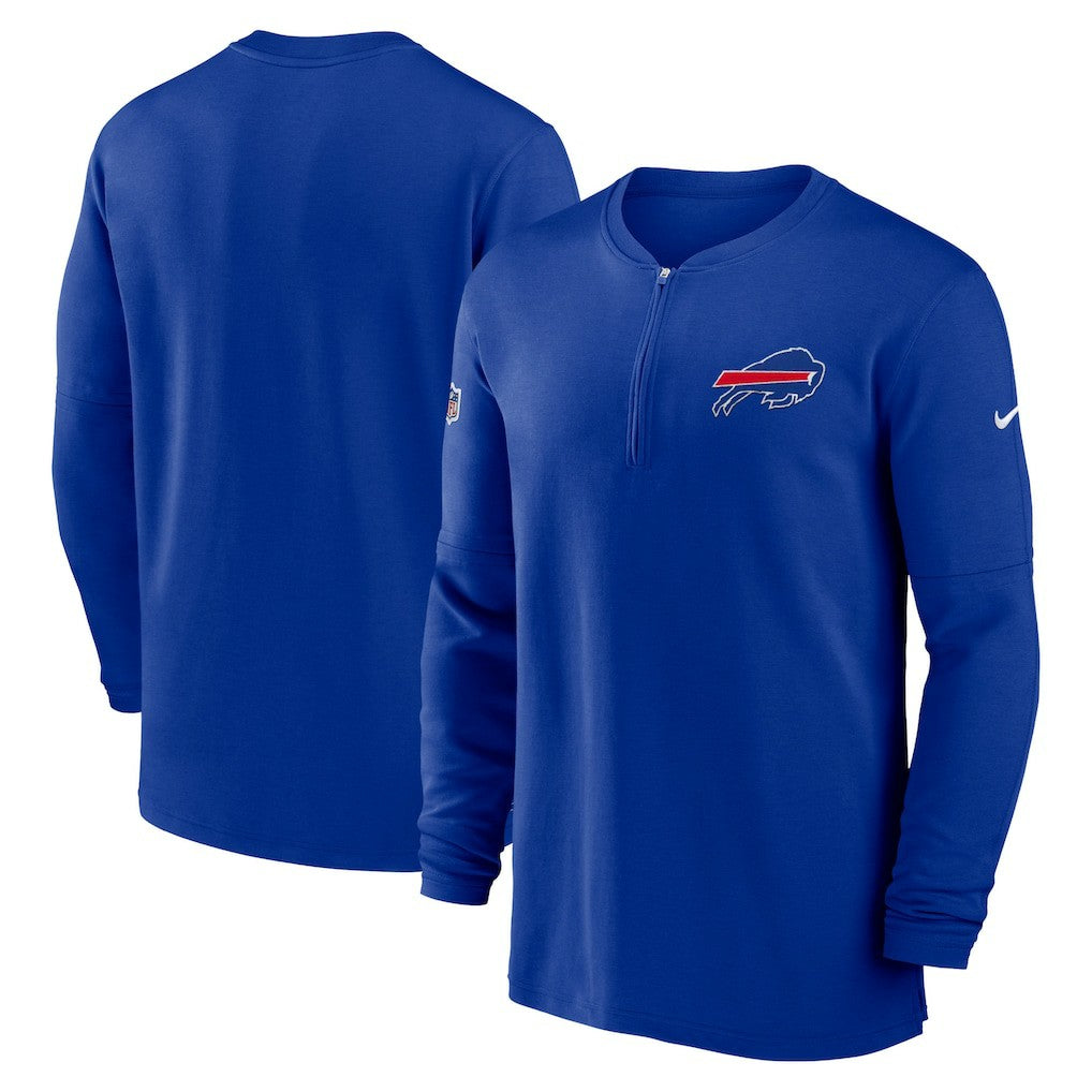 Buffalo Bills 2023 Sideline Performance Long Sleeve Tri-Blend Quarter-Zip Top Royal - Nike