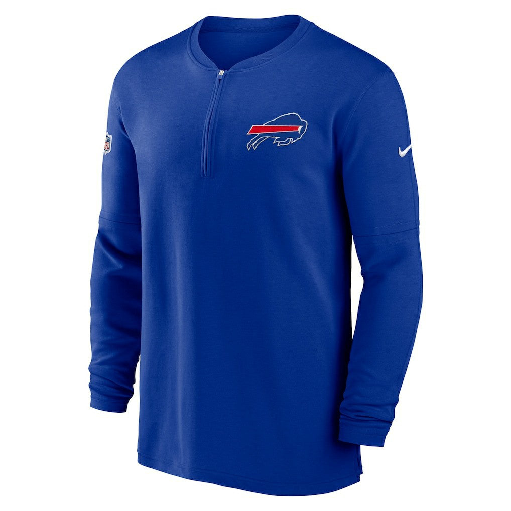 Buffalo Bills 2023 Sideline Performance Long Sleeve Tri-Blend Quarter-Zip Top Royal - Nike