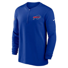 Buffalo Bills 2023 Sideline Performance Long Sleeve Tri-Blend Quarter-Zip Top Royal - Nike