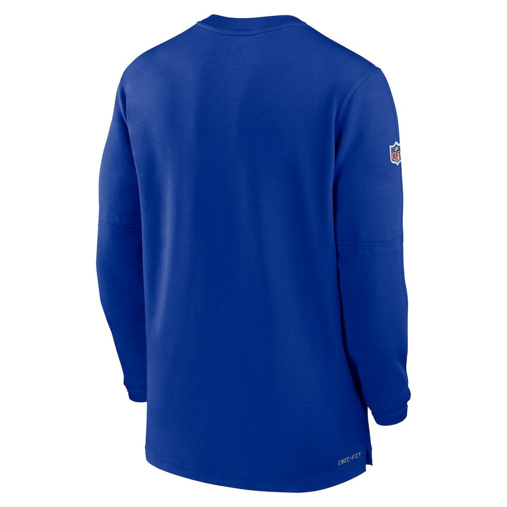 Buffalo Bills 2023 Sideline Performance Long Sleeve Tri-Blend Quarter-Zip Top Royal - Nike