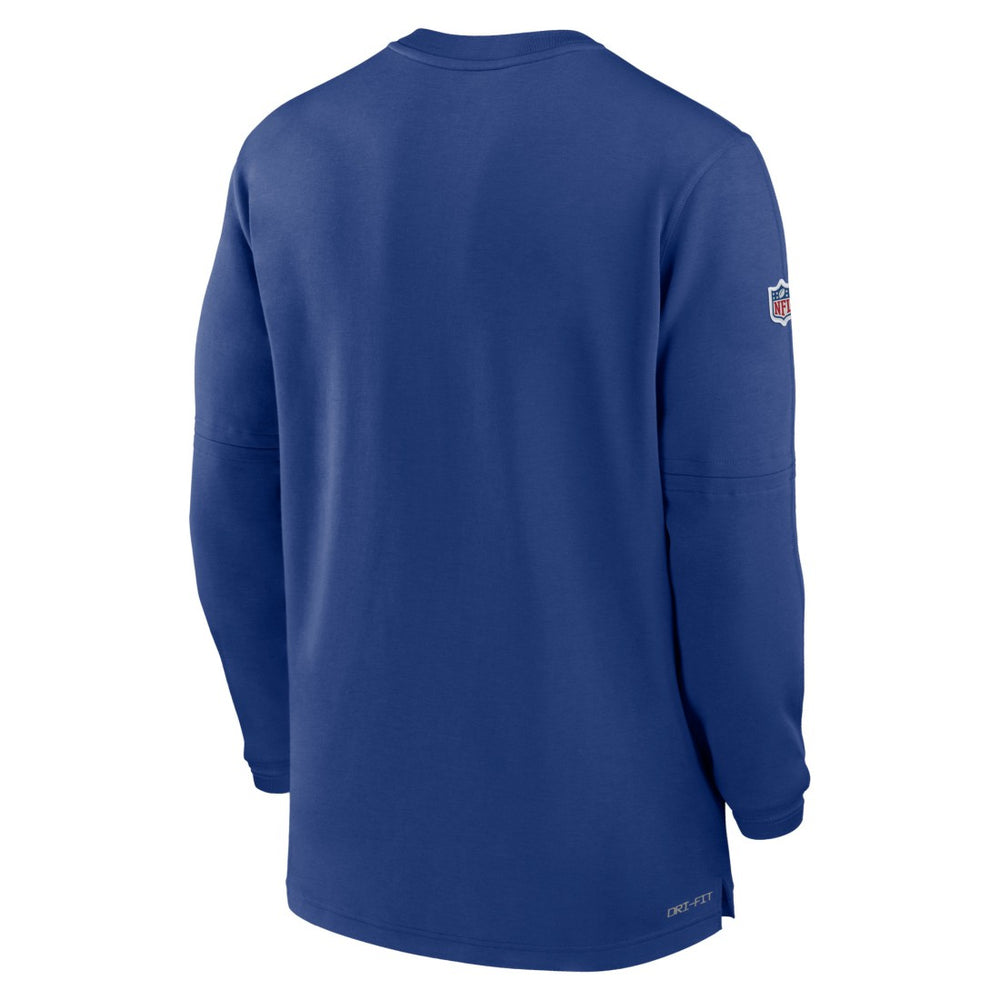 New York Giants 2023 Sideline Performance Long Sleeve Tri-Blend Quarter-Zip Top Royal - Nike