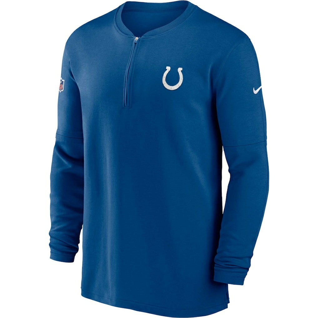 Indianapolis Colts 2023 Sideline Performance Long Sleeve Tri-Blend Quarter-Zip Top Royal - Nike