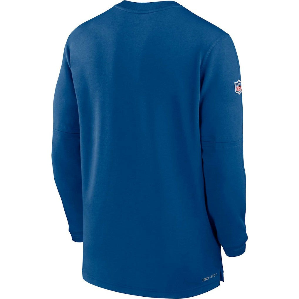 Indianapolis Colts 2023 Sideline Performance Long Sleeve Tri-Blend Quarter-Zip Top Royal - Nike