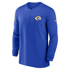 Los Angeles Rams 2023 Sideline Performance Long Sleeve Tri-Blend Quarter-Zip Top Royal - Nike