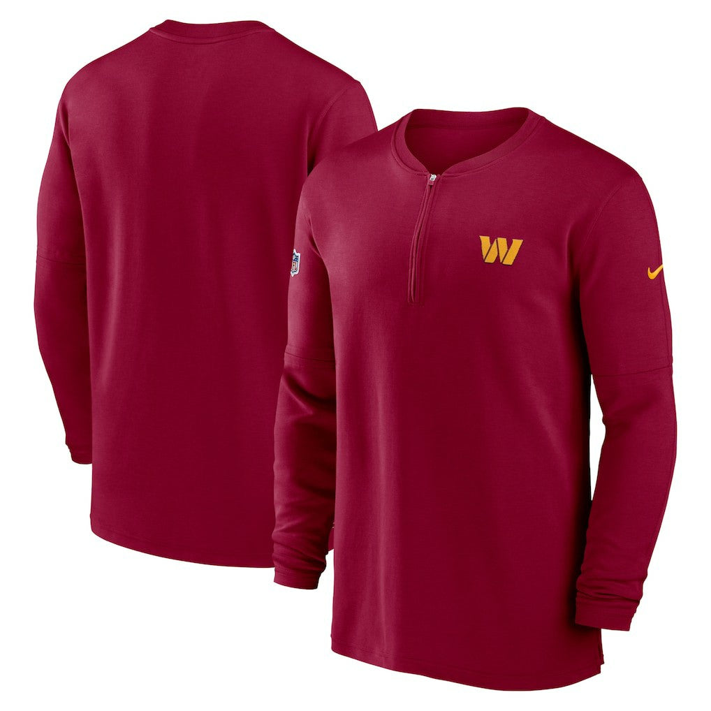 Washington Commanders 2023 Sideline Performance Long Sleeve Tri-Blend Quarter-Zip Top Burgundy - Nike
