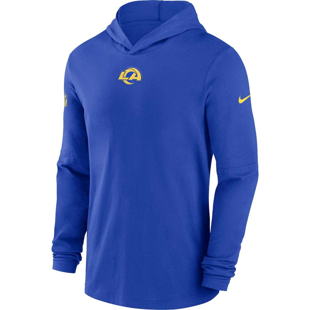 Los Angeles Rams Sideline Performance Long Sleeve Hoodie T-Shirt Royal - Nike