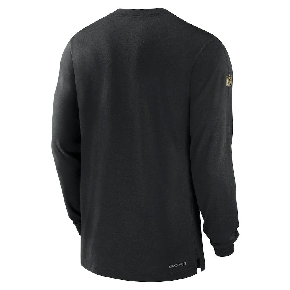 New Orleans Saints 2023 Sideline Performance Long Sleeve T-Shirt Black - Nike