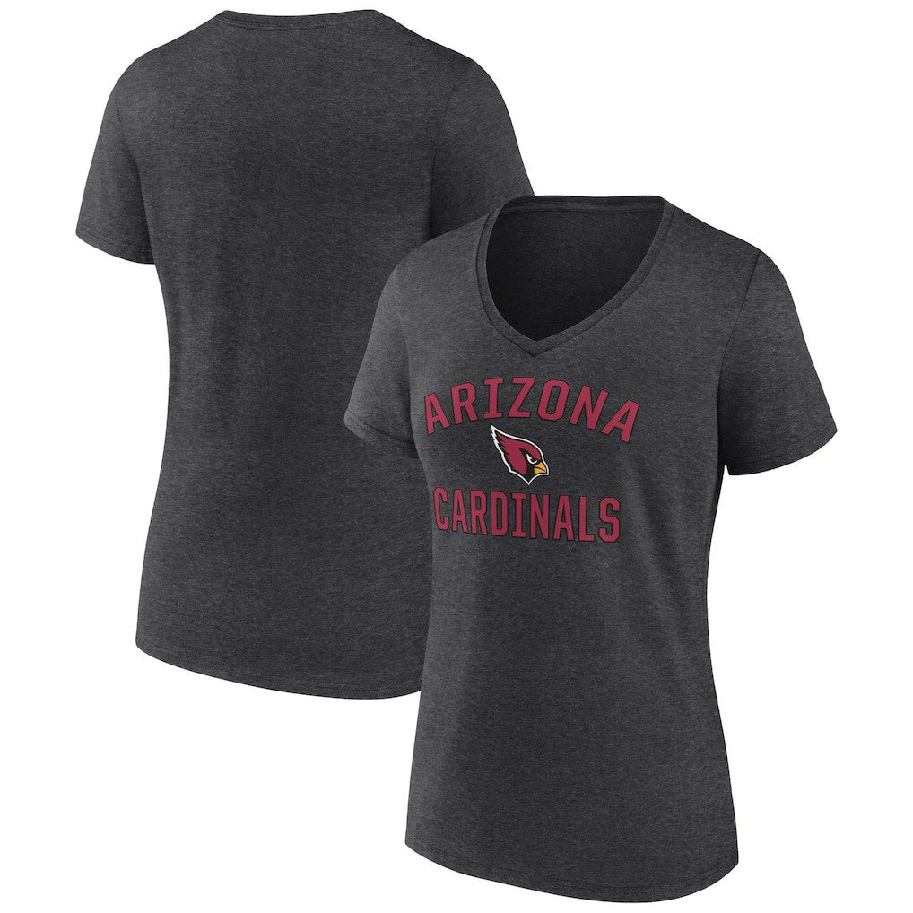 Arizona Cardinals Women's Victory Arch Team V-Neck T-Shirt Charcoal - NFL