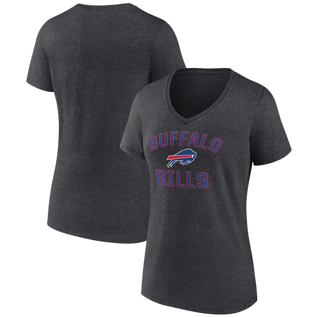 Buffalo Bills Women's Victory Arch Team V-Neck T-Shirt Charcoal - NFL