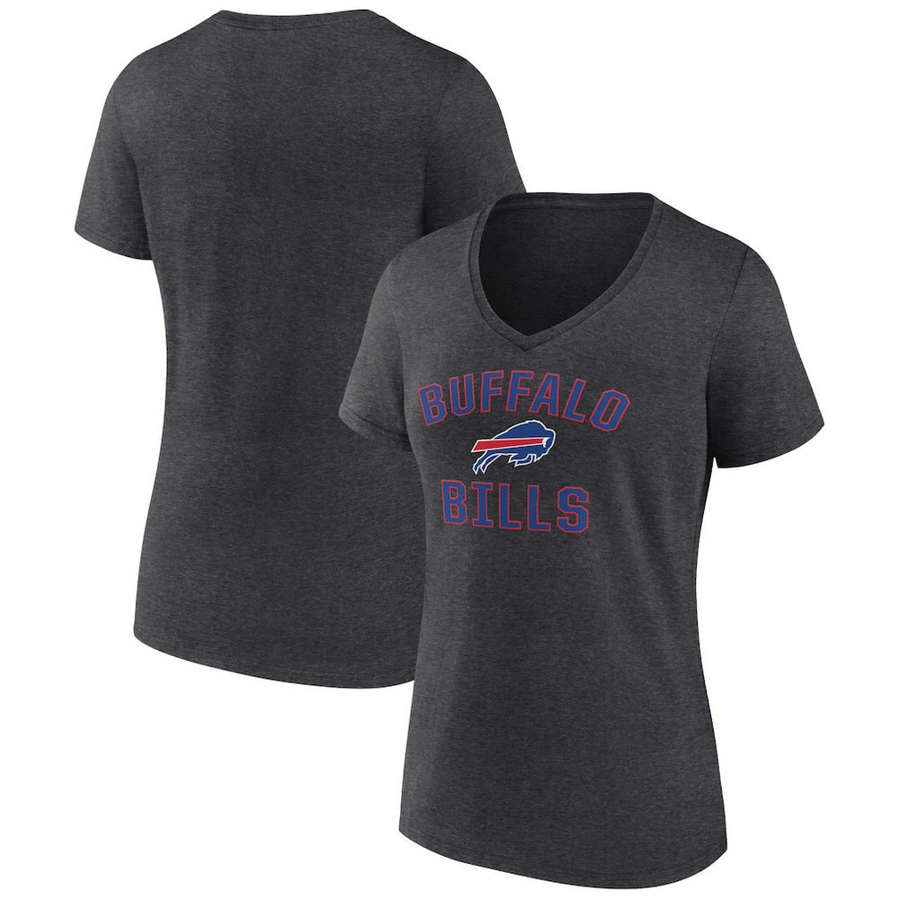 Buffalo Bills Women's Victory Arch Team V-Neck T-Shirt Charcoal - NFL