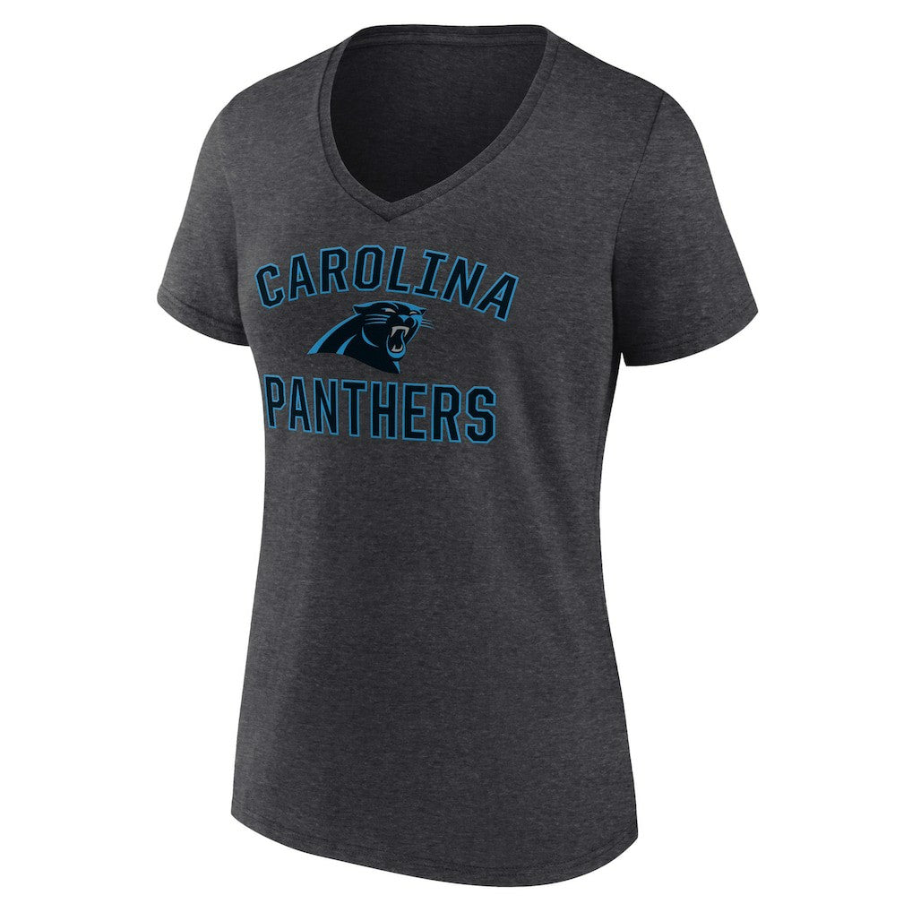 Carolina Panthers Women's Victory Arch Team V-Neck T-Shirt Charcoal - NFL