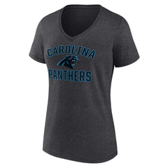 Carolina Panthers Women's Victory Arch Team V-Neck T-Shirt Charcoal - NFL