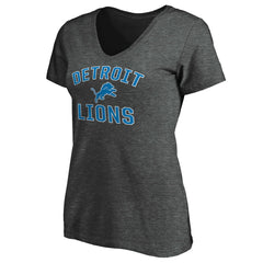 Detroit Lions Women's Victory Arch Team V-Neck T-Shirt Charcoal - NFL