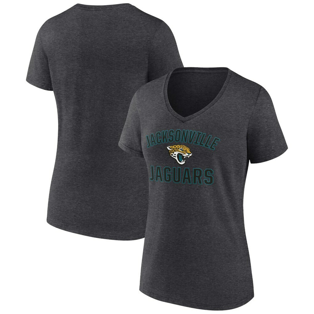 Jacksonville Jaguars Women's Victory Arch Team V-Neck T-Shirt Charcoal - NFL