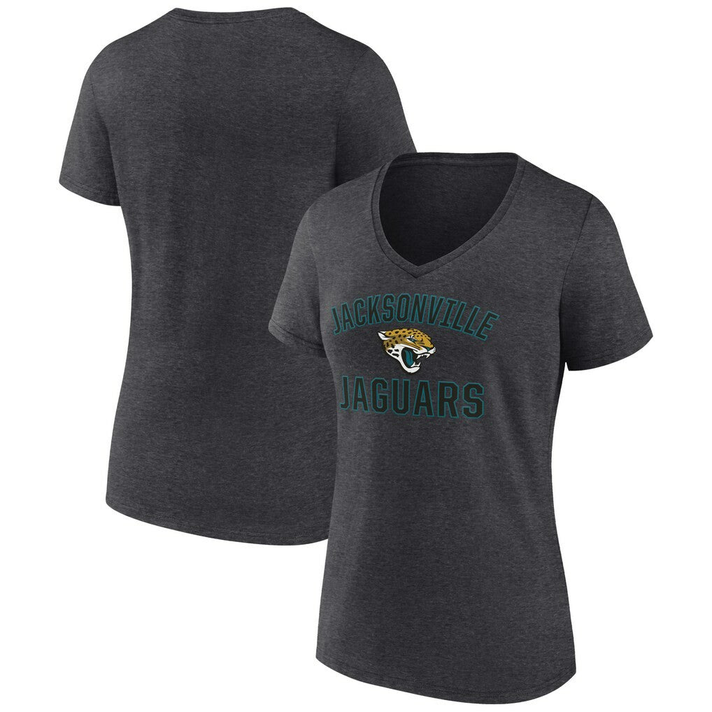 Jacksonville Jaguars Women's Victory Arch Team V-Neck T-Shirt Charcoal - NFL
