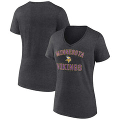 Minnesota Vikings Women's Victory Arch Team V-Neck T-Shirt Charcoal - NFL