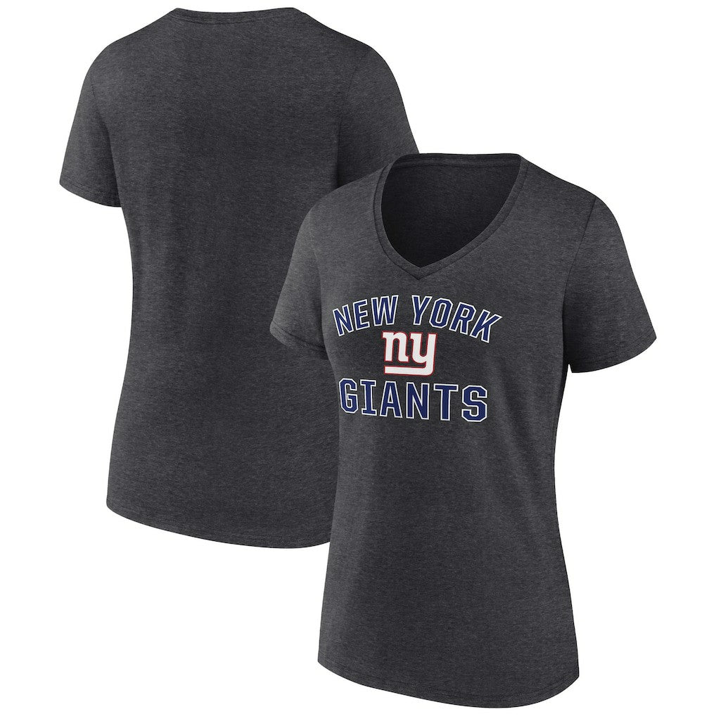 New York Giants Women's Victory Arch Team V-Neck T-Shirt Charcoal - NFL
