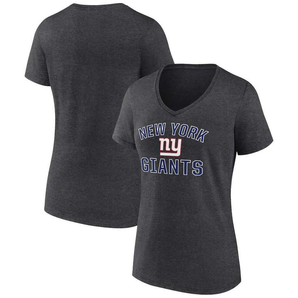 New York Giants Women's Victory Arch Team V-Neck T-Shirt Charcoal - NFL