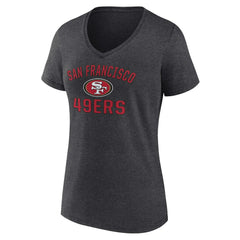 San Francisco 49ers Women's Victory Arch Team V-Neck T-Shirt Charcoal - NFL