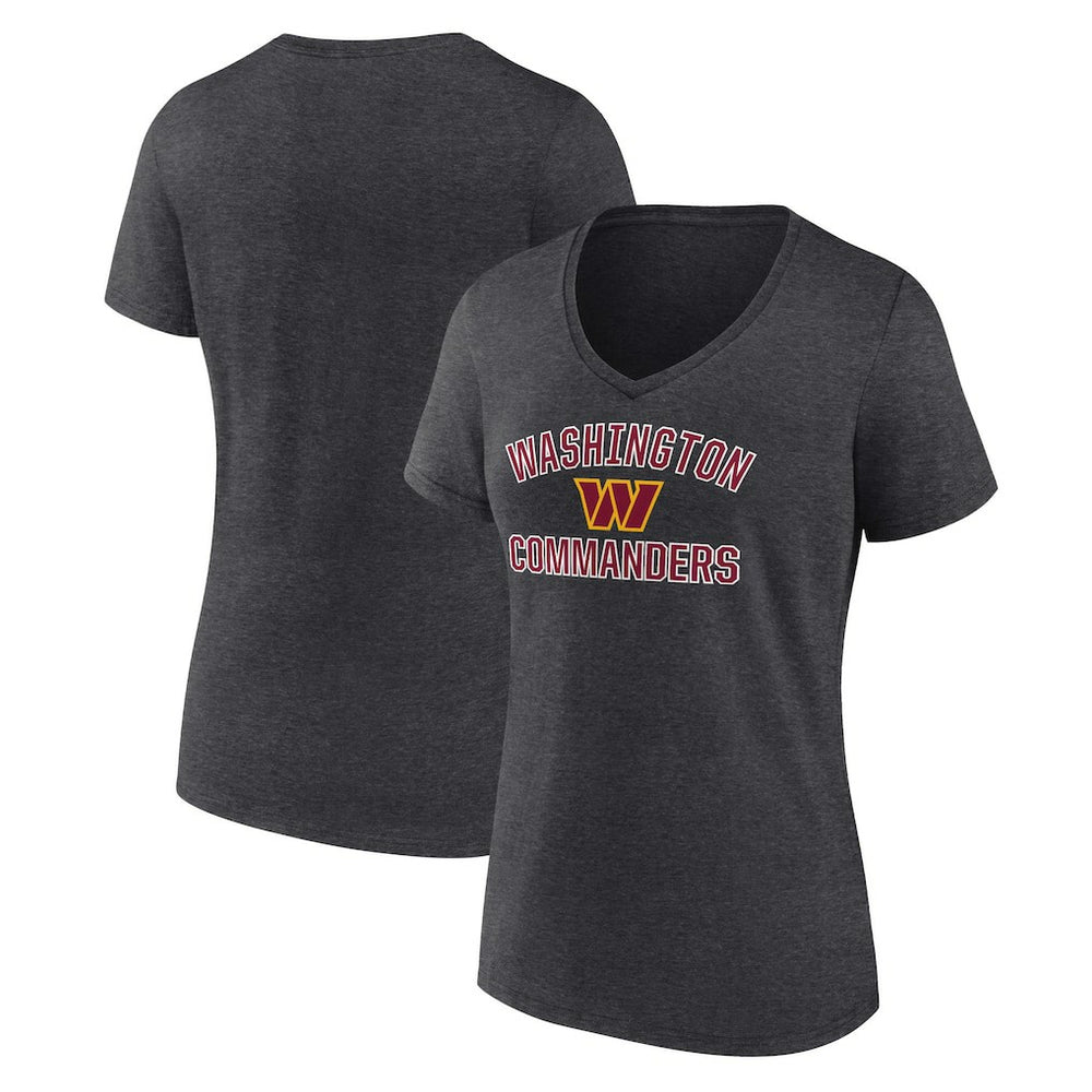 Washington Commanders Women's Victory Arch Team V-Neck T-Shirt Charcoal - NFL
