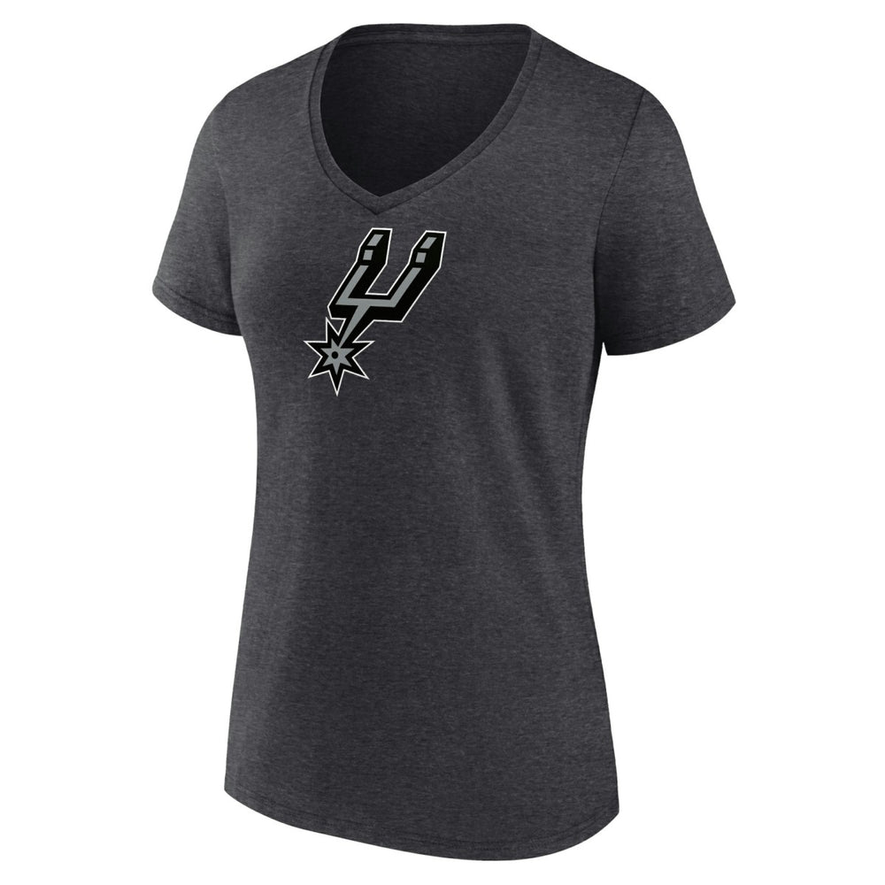 NBA - San Antonio Spurs Women's Logo V-Neck T-Shirt - Charcoal