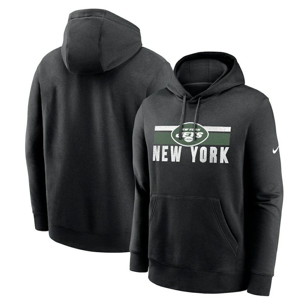 New York Jets Club Fleece Pullover Hoodie Black - Nike