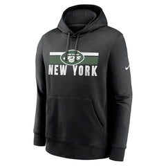 New York Jets Club Fleece Pullover Hoodie Black - Nike