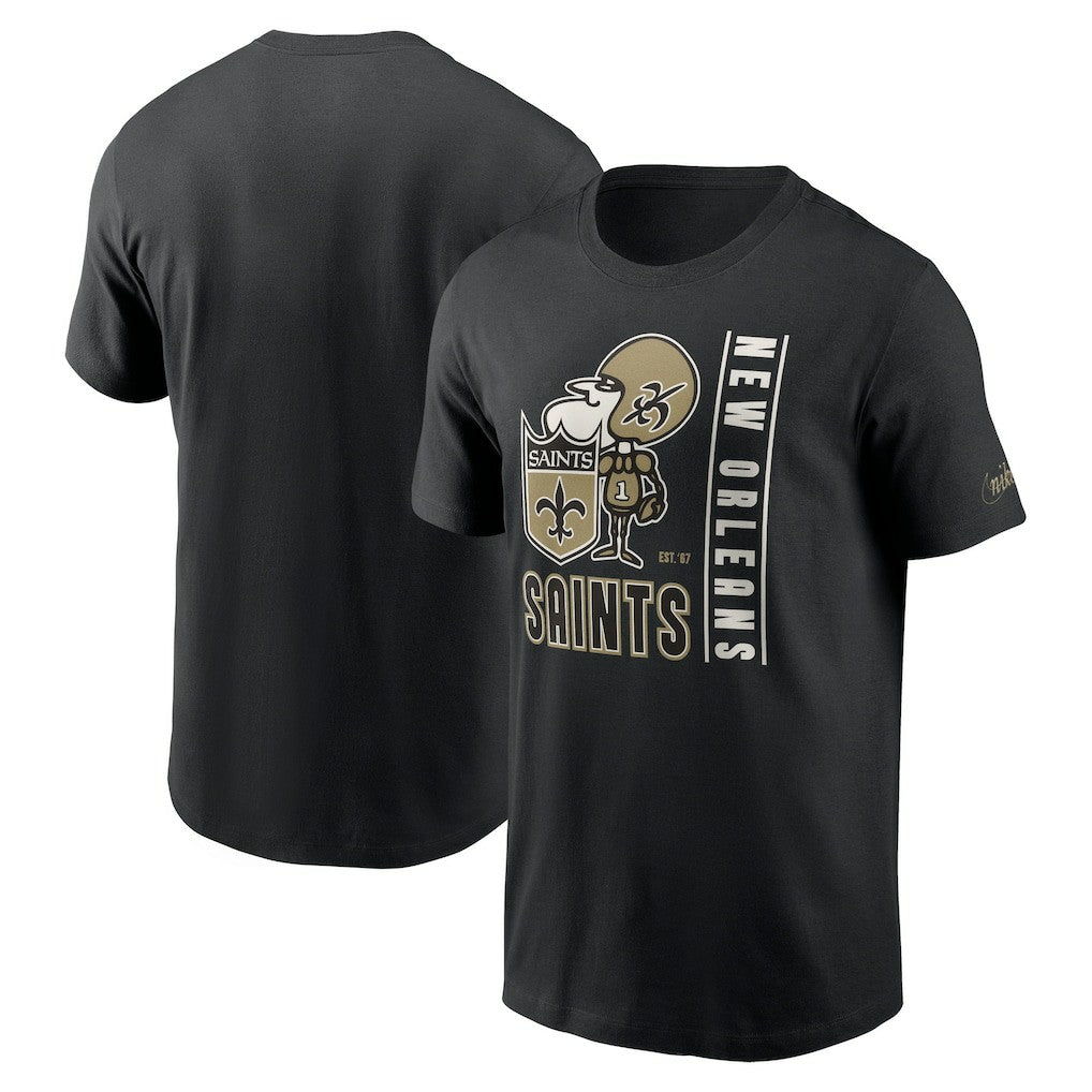 New Orleans Saints Lockup Essential T-Shirt Black - Nike