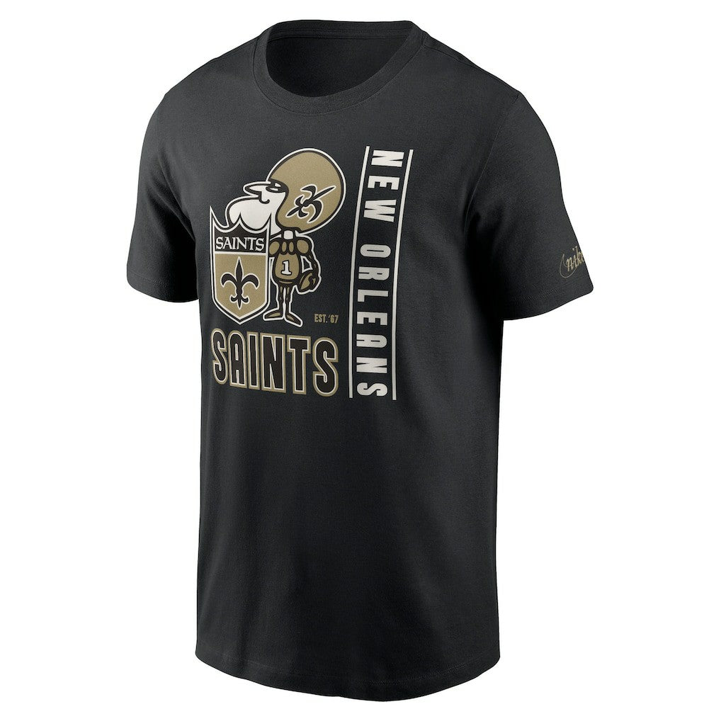 New Orleans Saints Lockup Essential T-Shirt Black - Nike
