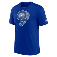 Los Angeles Rams Rewind Logo Tri-Blend T-Shirt Royal - Nike