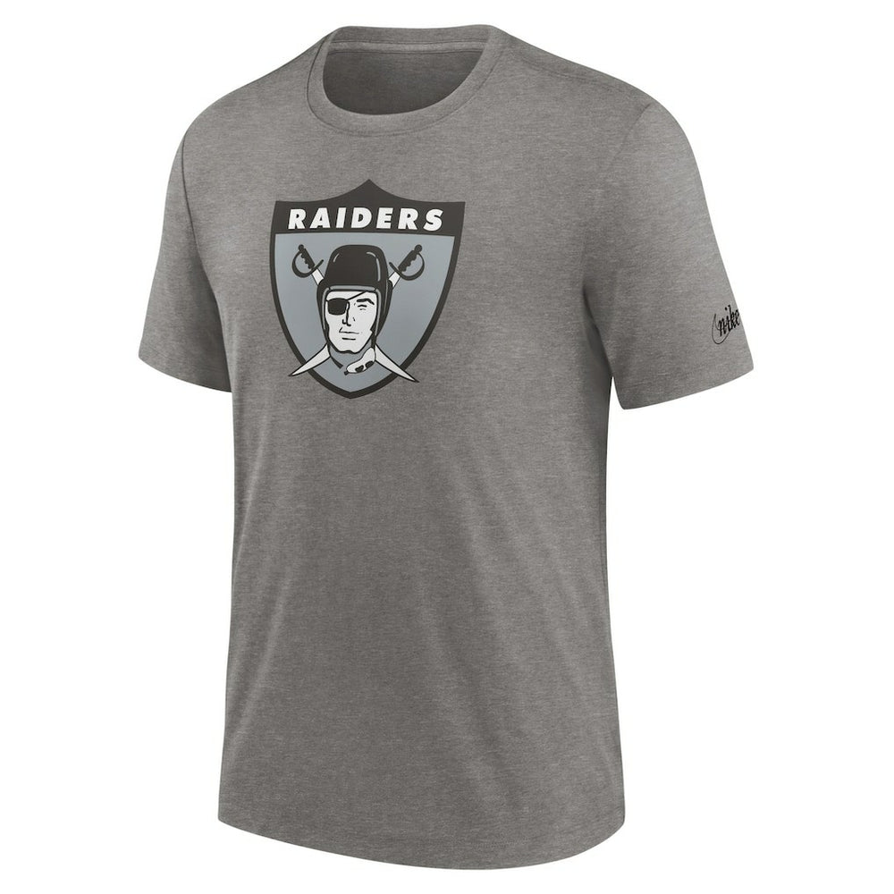 Las Vegas Raiders Rewind Logo Tri-Blend T-Shirt Heather Charcoal - Nike