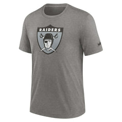 Las Vegas Raiders Rewind Logo Tri-Blend T-Shirt Heather Charcoal - Nike