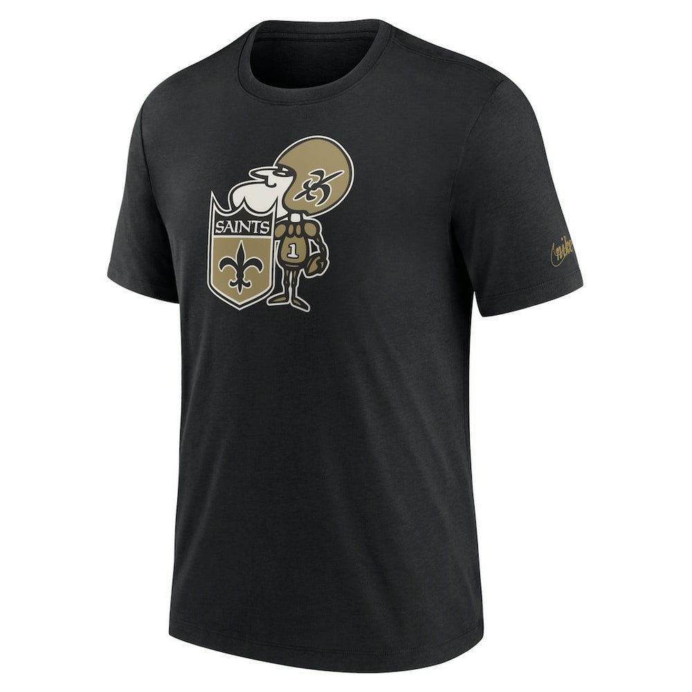 New Orleans Saints Rewind Logo Tri-Blend T-Shirt Black - Nike