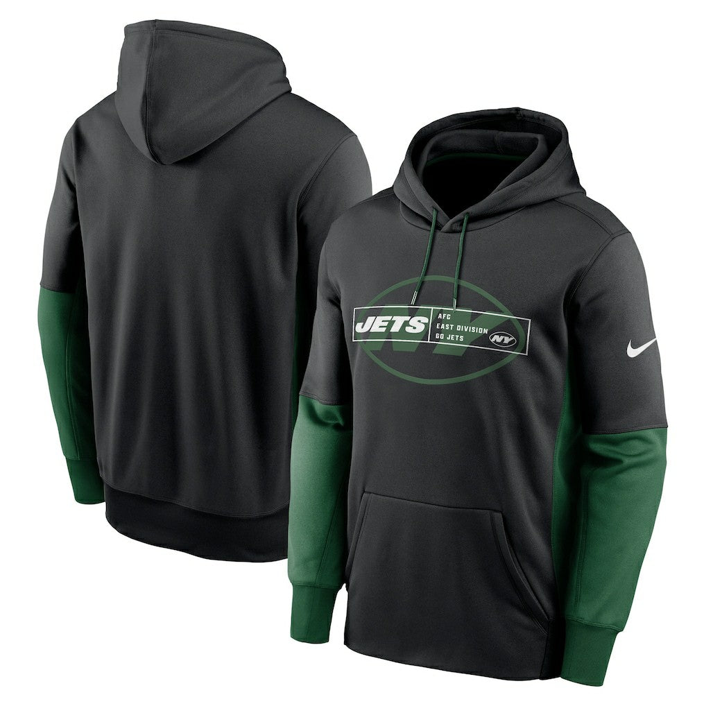 New York Jets Color Block Fleece Performance Pullover Hoodie Black - Nike
