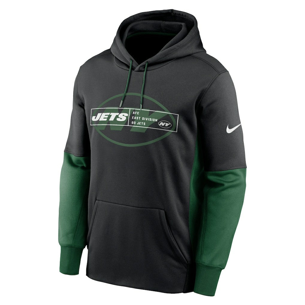 New York Jets Color Block Fleece Performance Pullover Hoodie Black - Nike