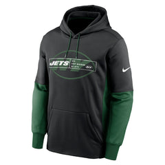 New York Jets Color Block Fleece Performance Pullover Hoodie Black - Nike