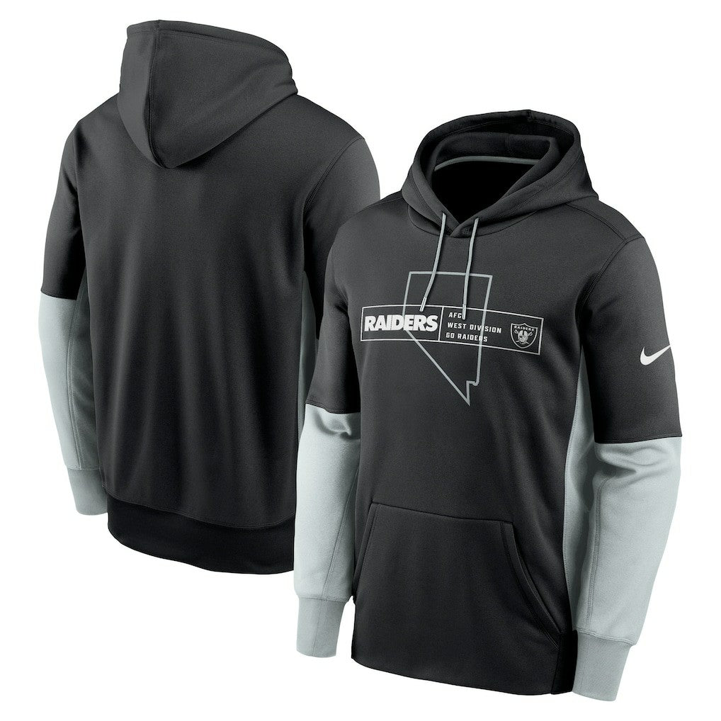 Las Vegas Raiders Color Block Fleece Performance Pullover Hoodie Black - Nike