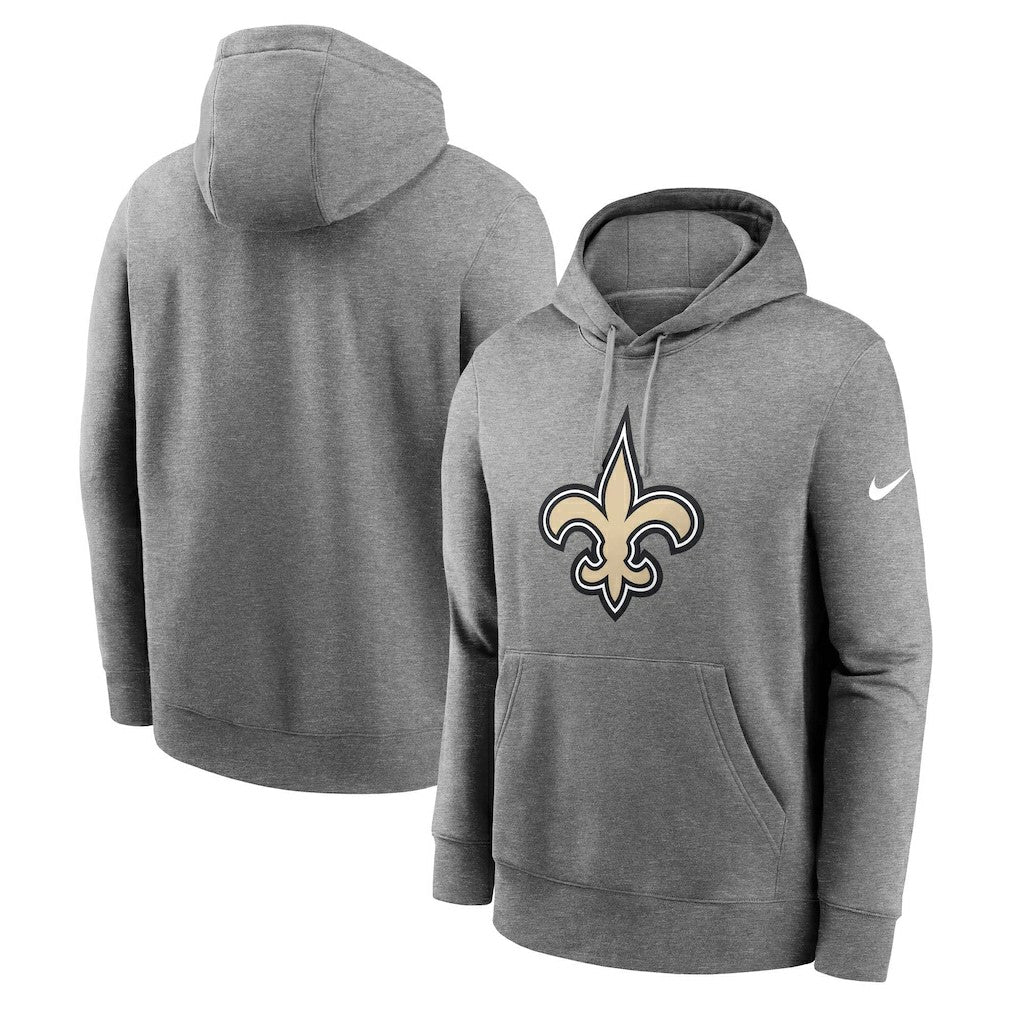 New Orleans Saints Big & Tall Rewind Club Fleece Pullover Hoodie Heather Charcoal - Nike