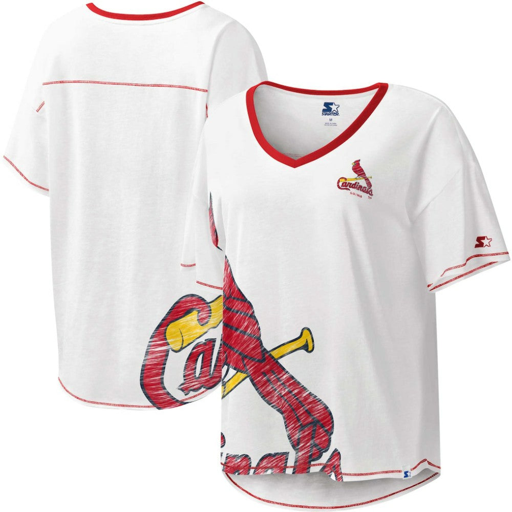 St. Louis Cardinals Starter Women's Perfect Game V-Neck T-Shirt On Sale