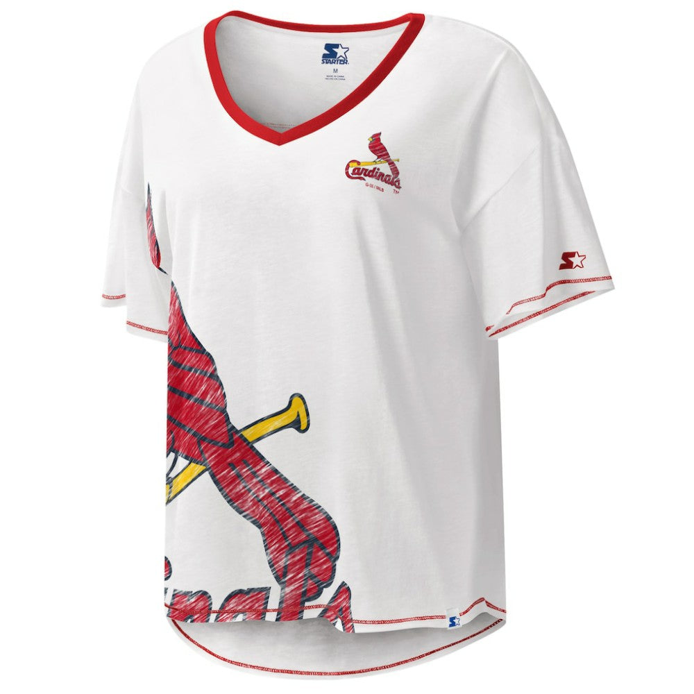 St. Louis Cardinals Starter Women's Perfect Game V-Neck T-Shirt On Sale