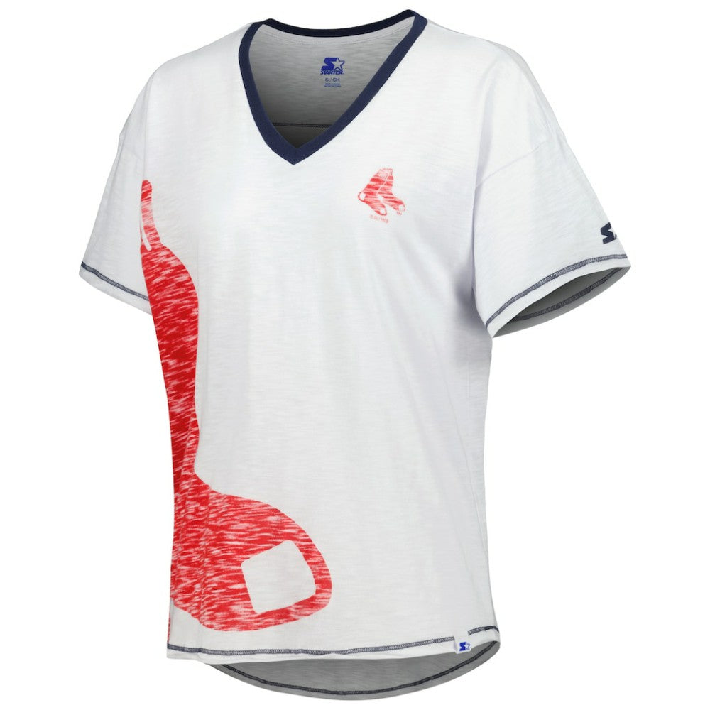 Boston Red Sox Starter Women's Perfect Game V-Neck T-Shirt for sale