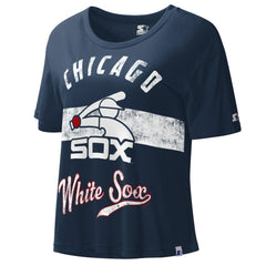 Chicago White Sox Starter Cooperstown Collection Women's Record Setter Crop Top On Sale